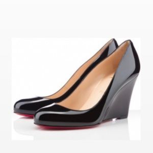 Christian Louboutin patent wedge heels pumps shoes